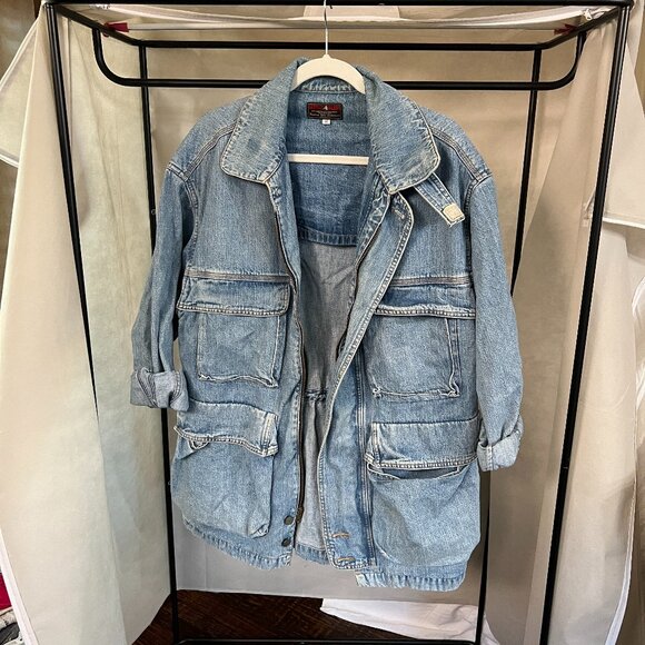 Vintage Oversized Denim Jacket - Picture 1 of 5